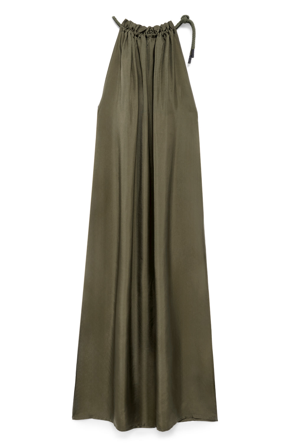 Neckholder-Kleid lang Cupro