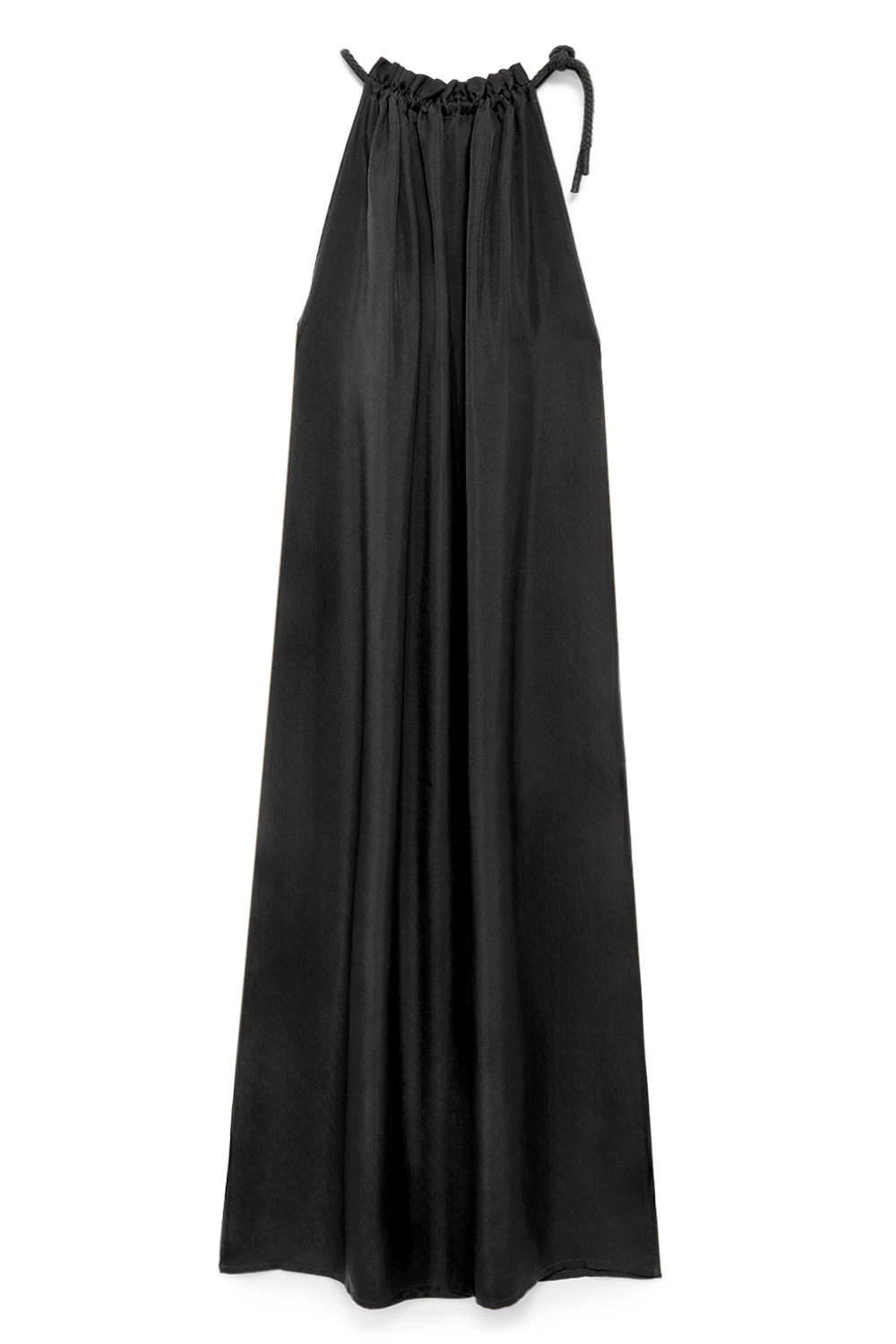 Neckholder-Kleid lang Cupro